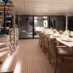 Custom Line Navetta 33_Upper deck dining area