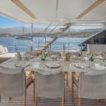 Custom Line Navetta 33_Upper deck dining area