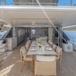 Custom Line Navetta 33_Upper deck dining area